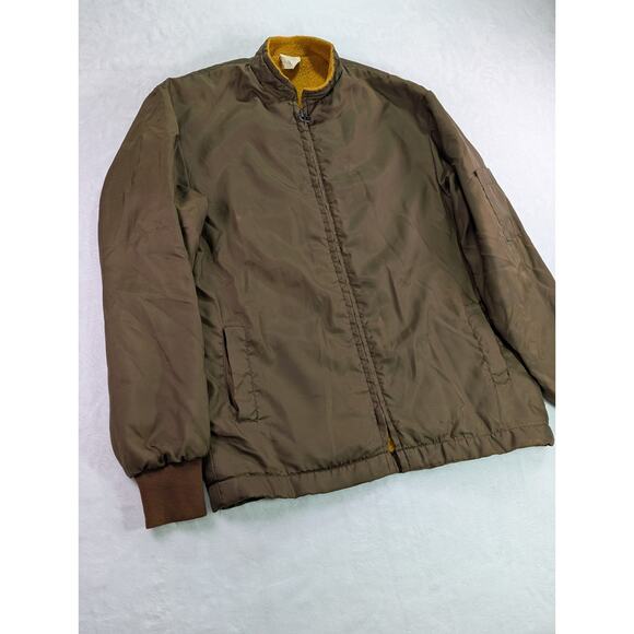 Great Lakes Jacket Small Brown w/Orange Sherpa Lining 60s/70s USA Vtg Rare - Picture 3 of 11
